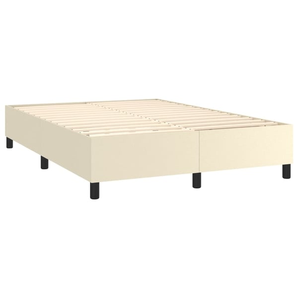 vidaXL kontinentalseng med madras 140x200 cm kunstlæder cremefarvet