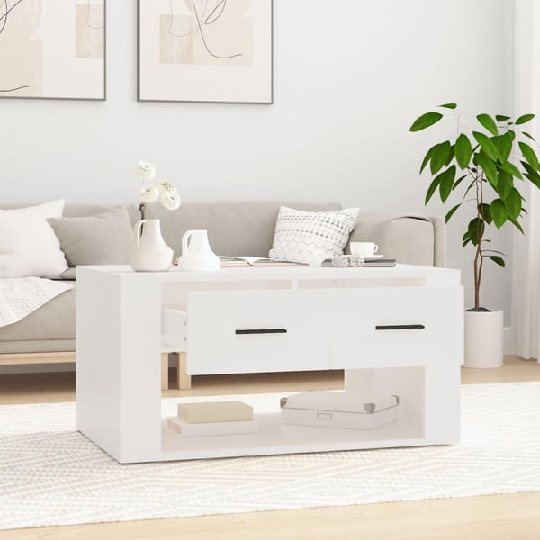 vidaXL Salongbord hvit 80x50x40 cm konstruert tre
