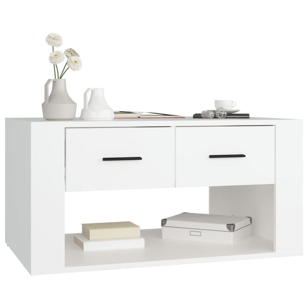 vidaXL Salongbord hvit 80x50x40 cm konstruert tre