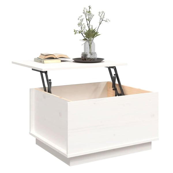 vidaXL sofabord 60x50x35 cm massivt fyrretræ hvid