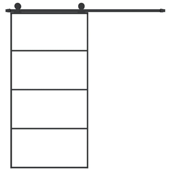 vidaXL skydedør med hardwaresæt 102,5x205 cm sikkerhedsglas aluminium