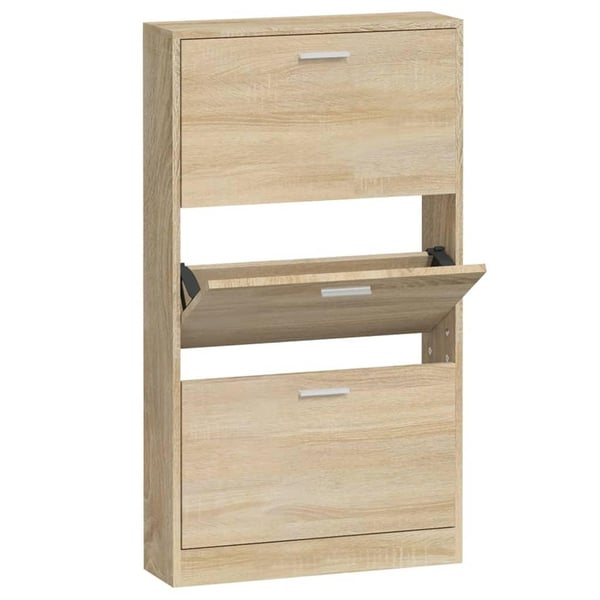 vidaXL Skoskap eik 59x17x108 cm konstruert tre