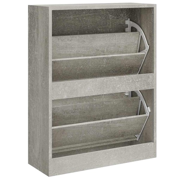 vidaXL Kenkäkaappi betoninharmaa 63x24x81 cm tekninen puu