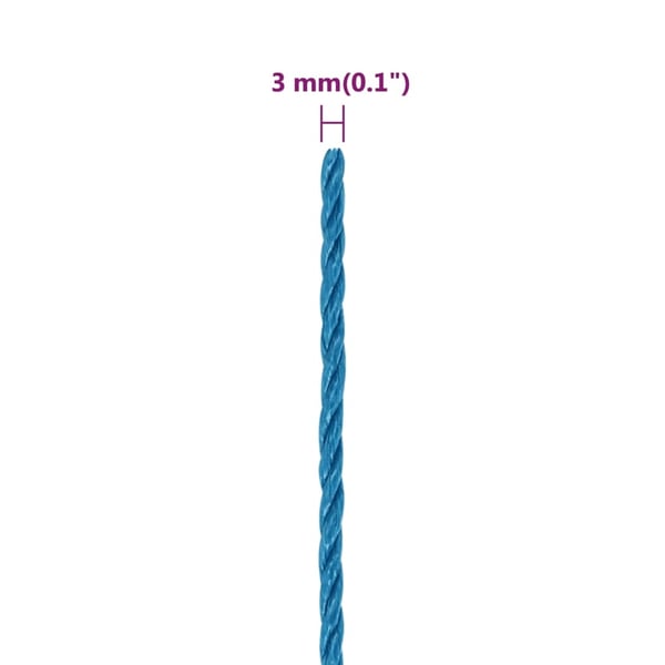 vidaXL arbejdsreb 3 mm 25 m polypropylen blå