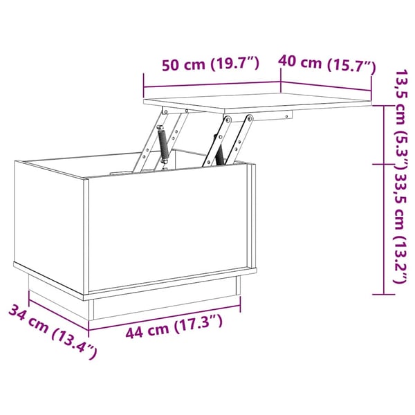 vidaXL sofabord 40x50x35 cm massivt fyrretræ hvid