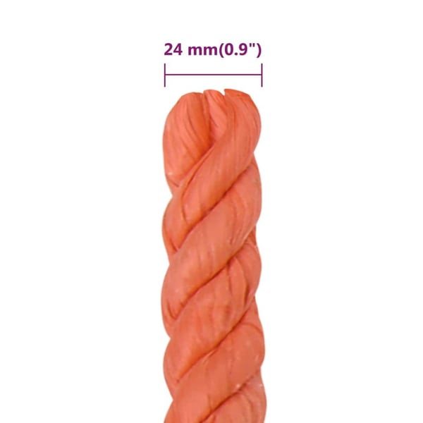 vidaXL Arbeidstau oransje 24 mm 50 m polypropylen
