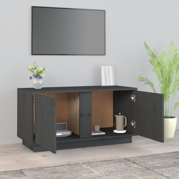 vidaXL TV-taso harmaa 80x35x40,5 cm täysi mänty