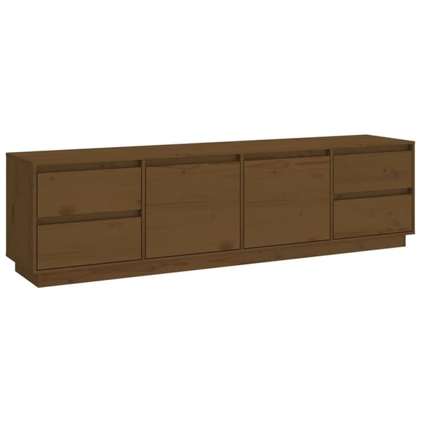 vidaXL tv-bord 176x37x47,5 cm massivt fyrretræ gyldenbrun
