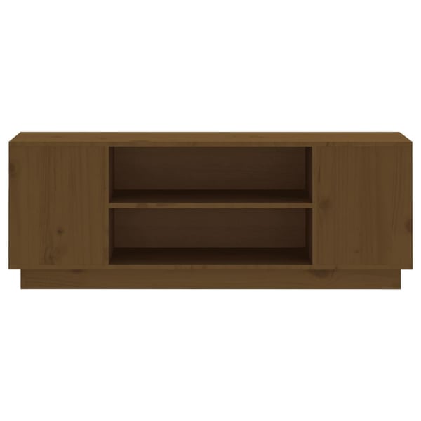 vidaXL tv-bord 110x35x40,5 cm massivt fyrretræ gyldenbrun