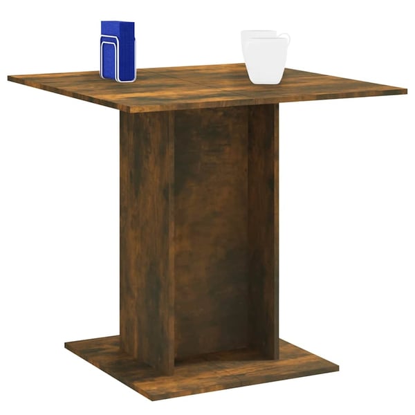 vidaXL Spisebord røkt eik 80x80x75 cm konstruert tre