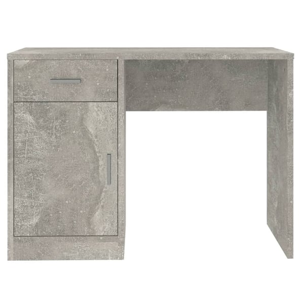 vidaXL Skrivebord skuff og skap betonggrå 100x40x73 cm konstruert tre