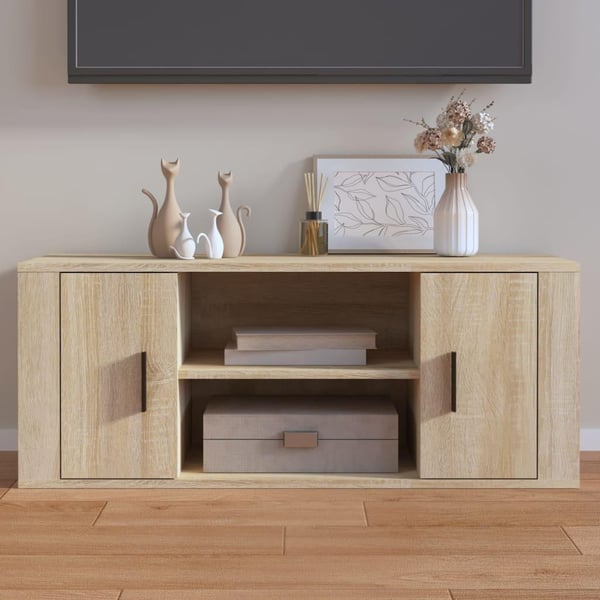 vidaXL tv-bord 100x35x40 cm konstrueret træ sonoma-eg