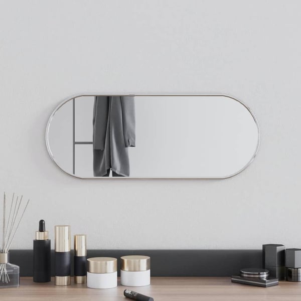 vidaXL Seinäpeili hopea 50x20 cm ovaali
