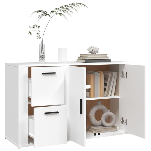 vidaXL Skjenk hvit 100x33x59,5 cm konstruert tre