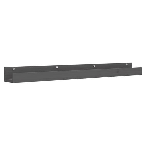 vidaXL væghylder 2 stk. 110x12x9 cm massivt fyrretræ grå