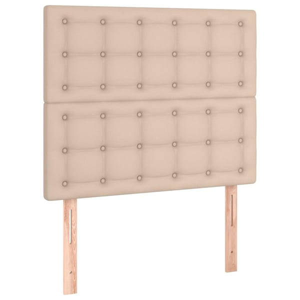 vidaXL kontinentalseng 90x190 cm kunstlæder cappuccinofarvet