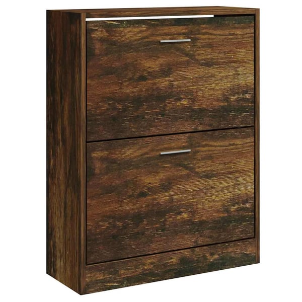 vidaXL Skoskap røkt eik 63x24x81 cm konstruert tre