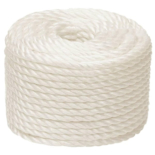 vidaXL Arbeidstau hvit 14 mm 25 m polypropylen