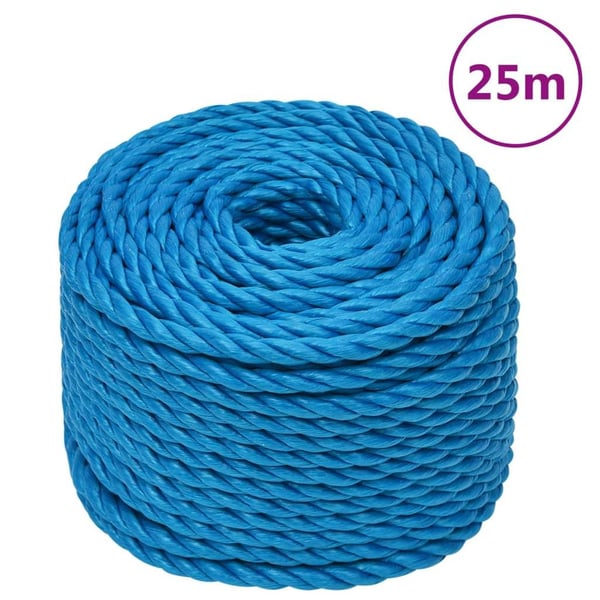 vidaXL arbejdsreb 12 mm 25 m polypropylen blå