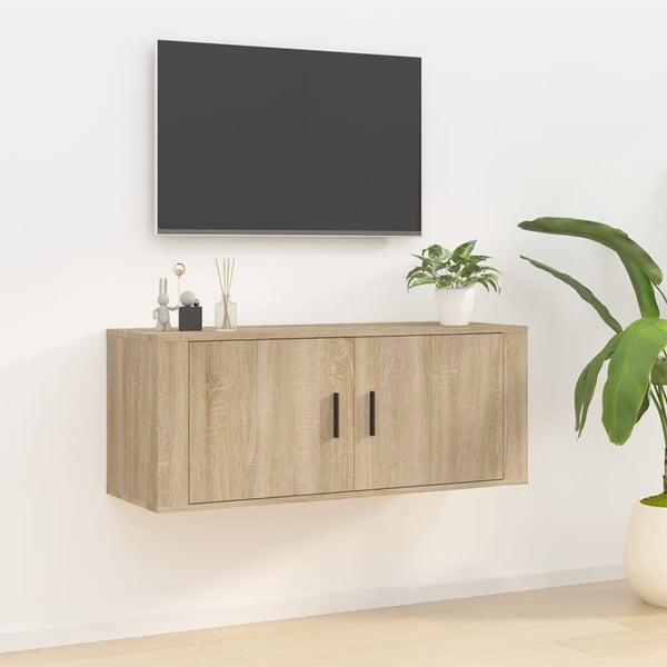 vidaXL Vegghengt TV-benk sonoma eik 100x34,5x40 cm