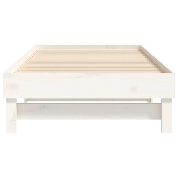vidaXL daybed med udtræk 2x(90x190) cm massivt fyrretræ hvid