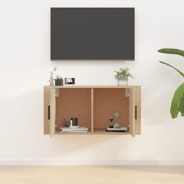 vidaXL Vegghengt TV-benk sonoma eik 80x34,5x40 cm
