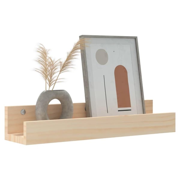 vidaXL Vegghyller 2 stk 50x12x9 cm heltre furu