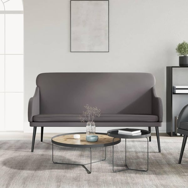 vidaXL bænk 110x76x80 cm kunstlæder grå
