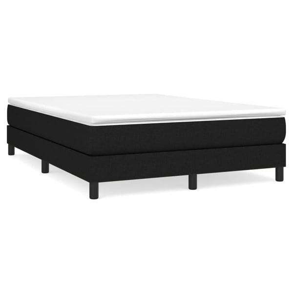 vidaXL kontinentalseng med madras 140x190 cm stof sort