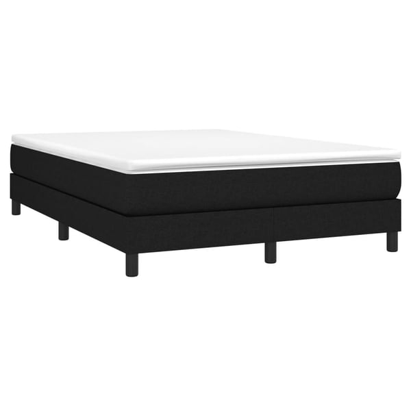 vidaXL kontinentalseng med madras 140x190 cm stof sort
