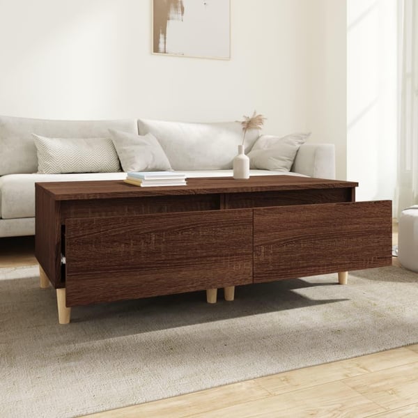 vidaXL Sidebord 2 stk brun eik 50x46x35 cm konstruert tre