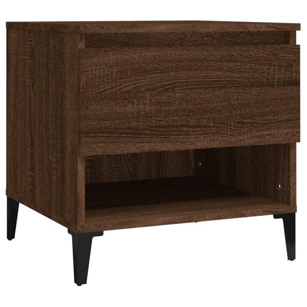 vidaXL sidebord 50x46x50 cm konstrueret træ brun egetræsfarve