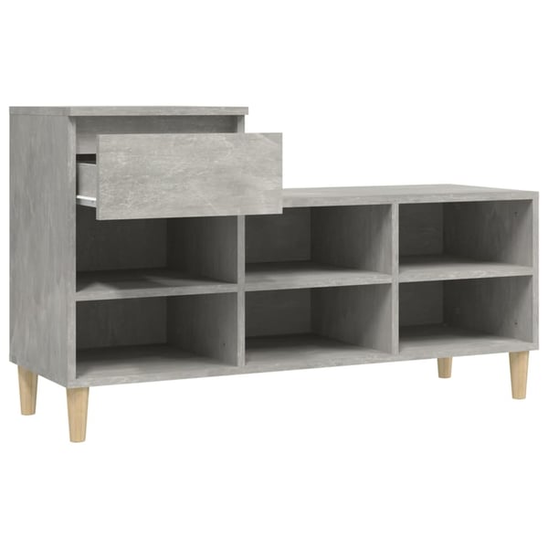 vidaXL Skoskap betonggrå 102x36x60 cm konstruert tre