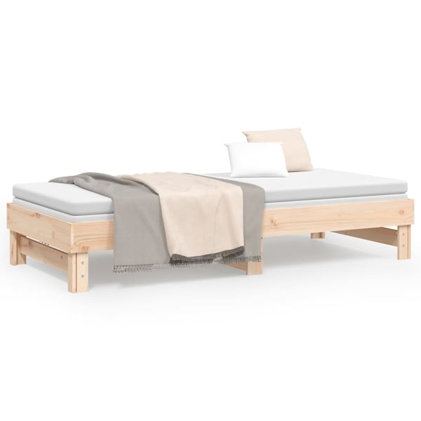 vidaXL Sohvasänky ulosvedettävä 2x (80x200) cm täysi mänty