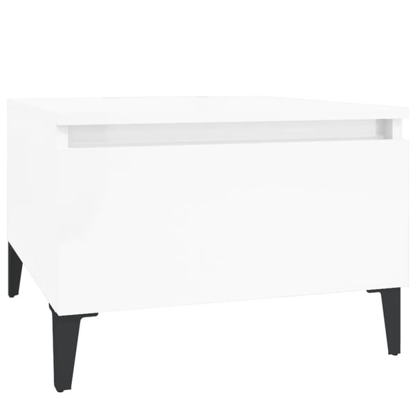 vidaXL Sidebord høyglans hvit 50x46x35 cm konstruert tre