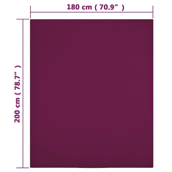 vidaXL Jerseylaken vinrød 180x200 cm bomull