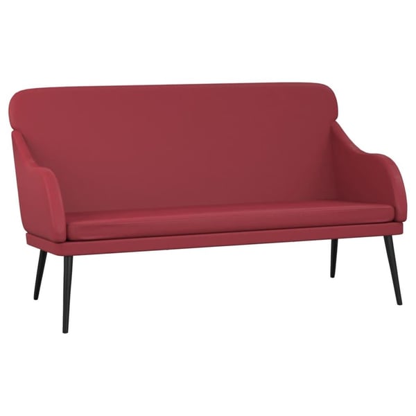 vidaXL bænk 110x76x80 cm kunstlæder vinrød