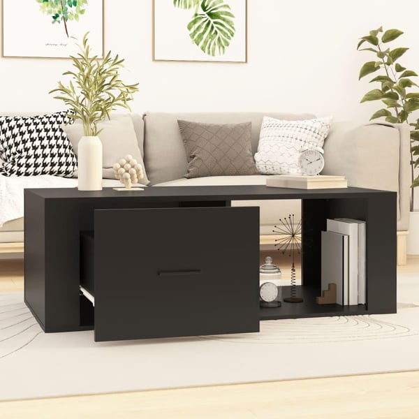 vidaXL sofabord 100x50,5x35 cm konstrueret træ sort