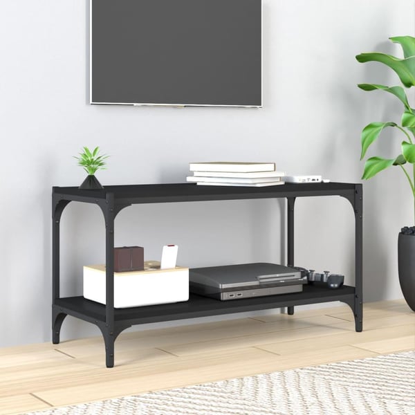vidaXL tv-bord 80x33x41 cm konstrueret træ og stål sort