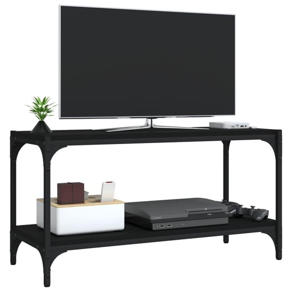 vidaXL tv-bord 80x33x41 cm konstrueret træ og stål sort