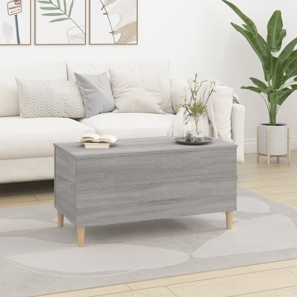 vidaXL Salongbord grå sonoma 90x44,5x45 cm konstruert tre