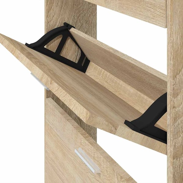 vidaXL skoskab 59x17x150 cm konstrueret træ egetræ