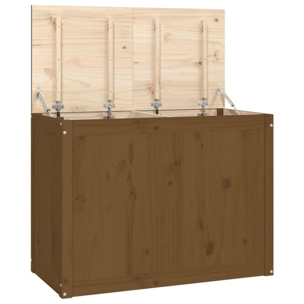 vidaXL Tvättkorg honungsbrun 88,5x44x66 cm massiv furu