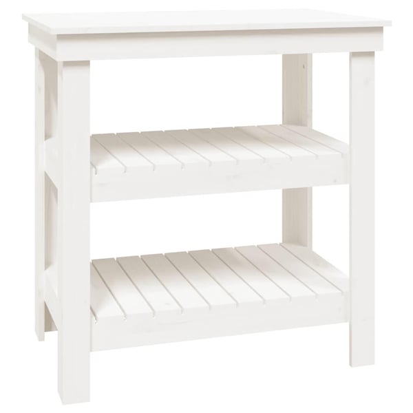 vidaXL Arbeidsbenk hvit 78,5x50x80 cm heltre furu