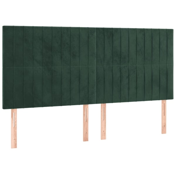 vidaXL kontinentalseng med madras 180x200 cm fløjl mørkegrøn