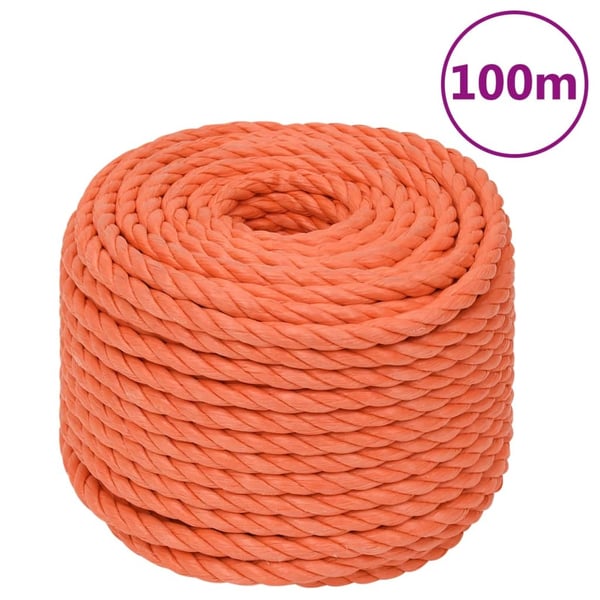 vidaXL arbejdsreb 24 mm 100 m polypropylen orange