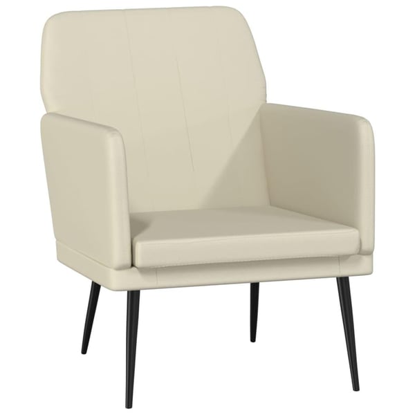 vidaXL lænestol 61x78x80 cm kunstlæder cremefarvet