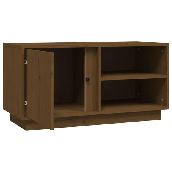 vidaXL tv-bord 80x35x40,5 cm massivt fyrretræ gyldenbrun