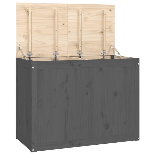 vidaXL vasketøjskurv 88,5x44x66 cm massivt fyrretræ grå
