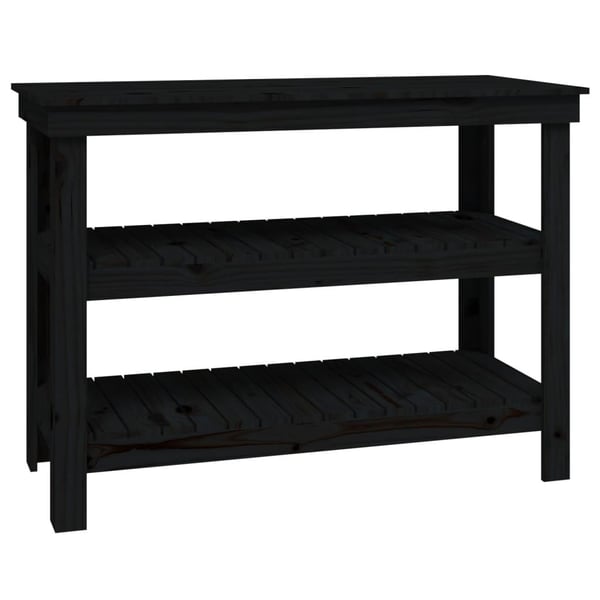 vidaXL Työpenkki musta 110,5x50x80 cm täysi mänty